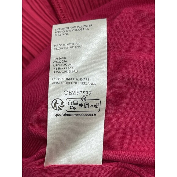 Anthropologie Midi Dress Women Pink Pleated Satin Preppy Stretch Retro Large NWT - Picture 9 of 10